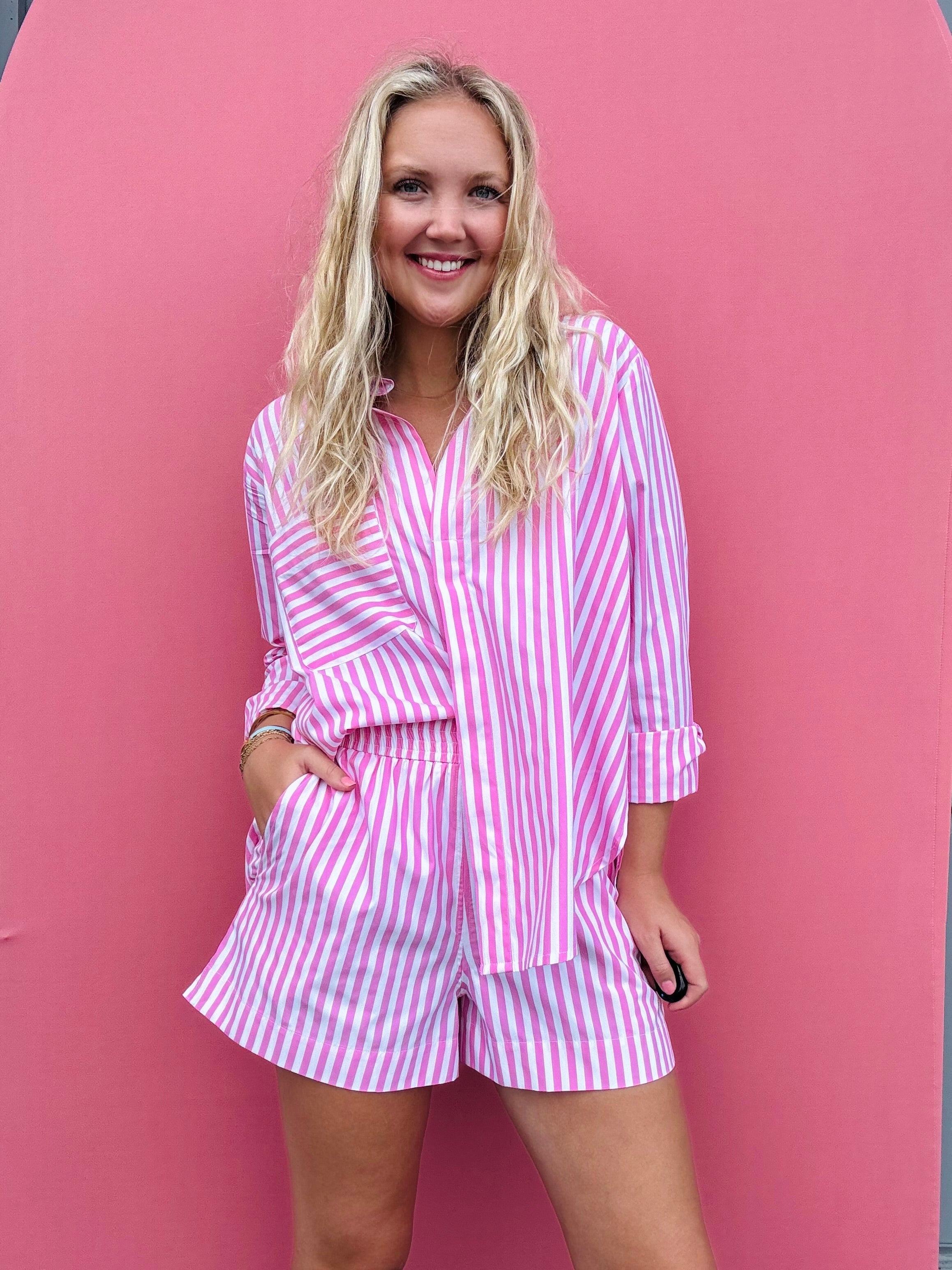 Roze gestreepte set - Mylene