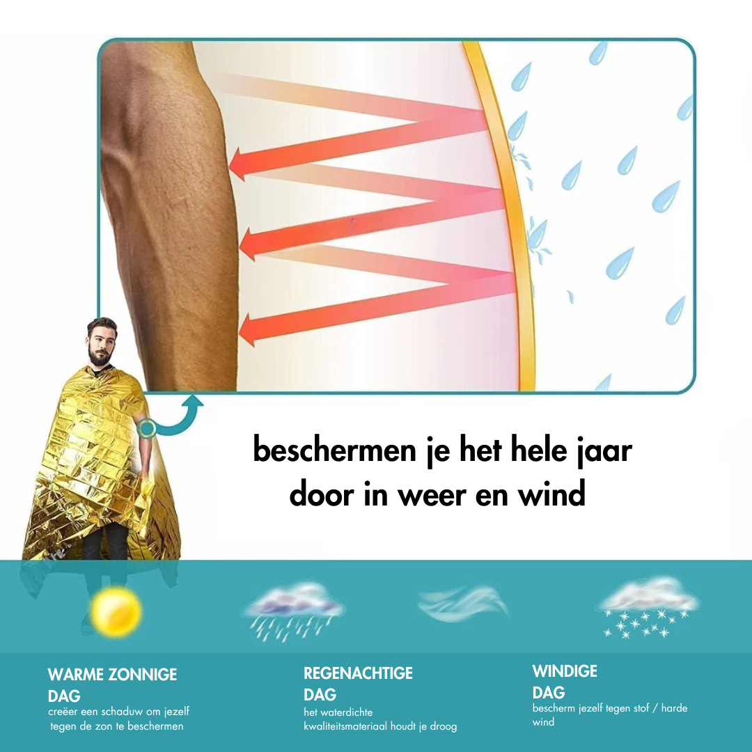 Nooddeken 10 stuks - Essentiële Overlevingsdeken 1+1 GRATIS