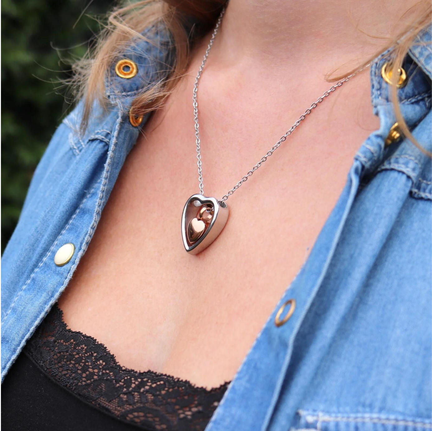 Gepersonaliseerde Crematie As Hart Urn Ketting