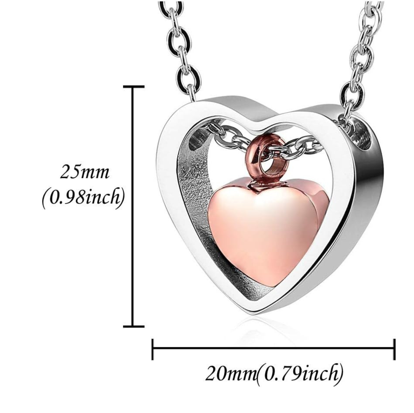 Gepersonaliseerde Crematie As Hart Urn Ketting