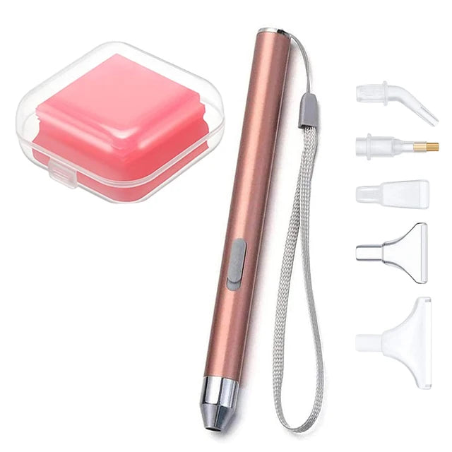 Usb Oplaadbare Diamond Painting Pen Led Verlichting Punt Boorpennen Met Licht 5d Diy Gereedschap Vervangende Koppen Nagels Handwerk
