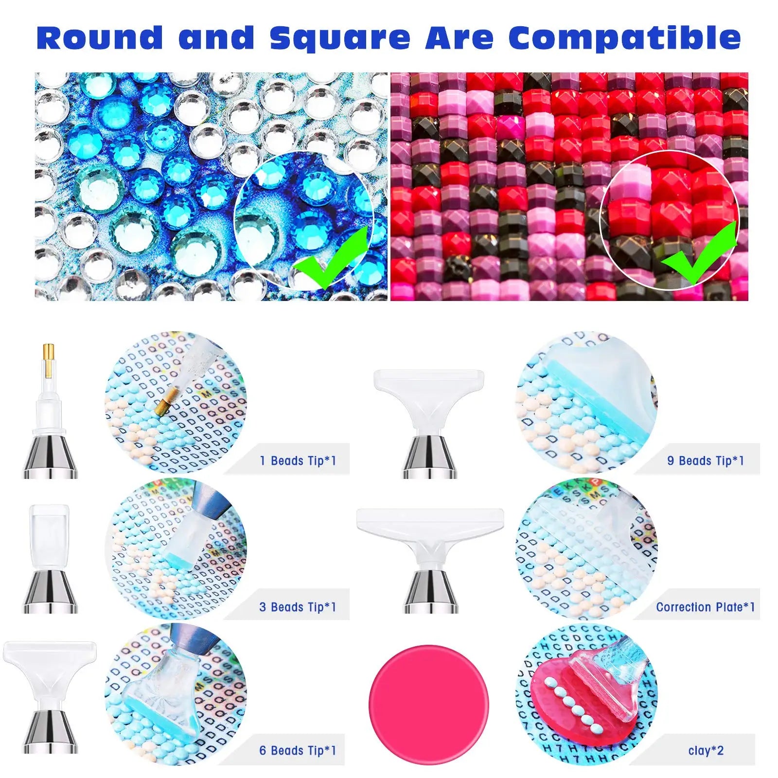 Usb Oplaadbare Diamond Painting Pen Led Verlichting Punt Boorpennen Met Licht 5d Diy Gereedschap Vervangende Koppen Nagels Handwerk