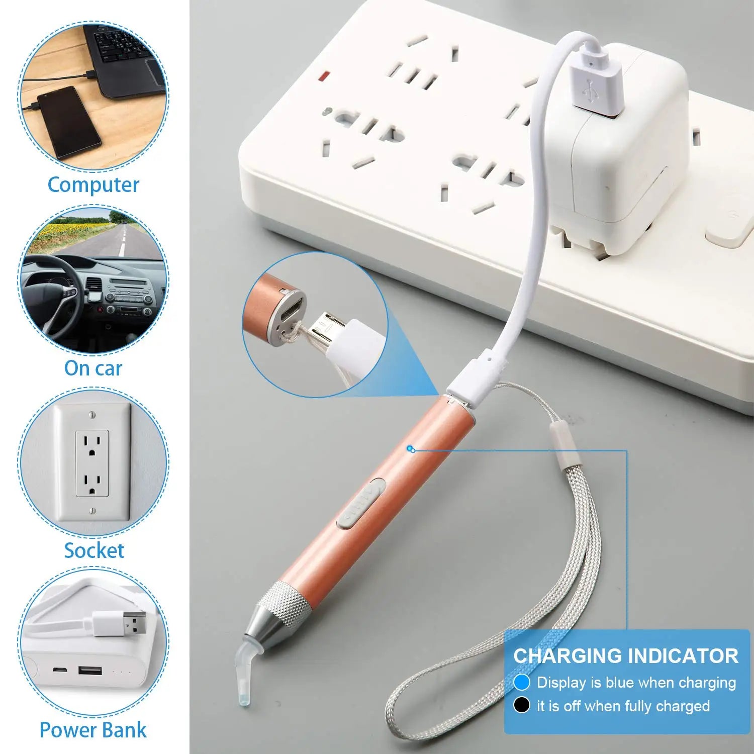 Usb Oplaadbare Diamond Painting Pen Led Verlichting Punt Boorpennen Met Licht 5d Diy Gereedschap Vervangende Koppen Nagels Handwerk