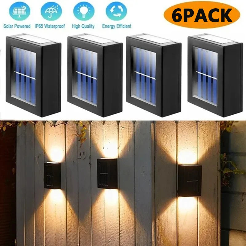 Zonne-Energie Op En Neer Spotverlichting Buiten, Straat Wandlamp Zonne-Energie Zonlicht Waterdichte Zonne-Energie Lamp Tuin Decoratief
