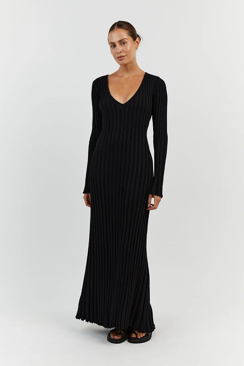 V-HALS MIDI DRESS