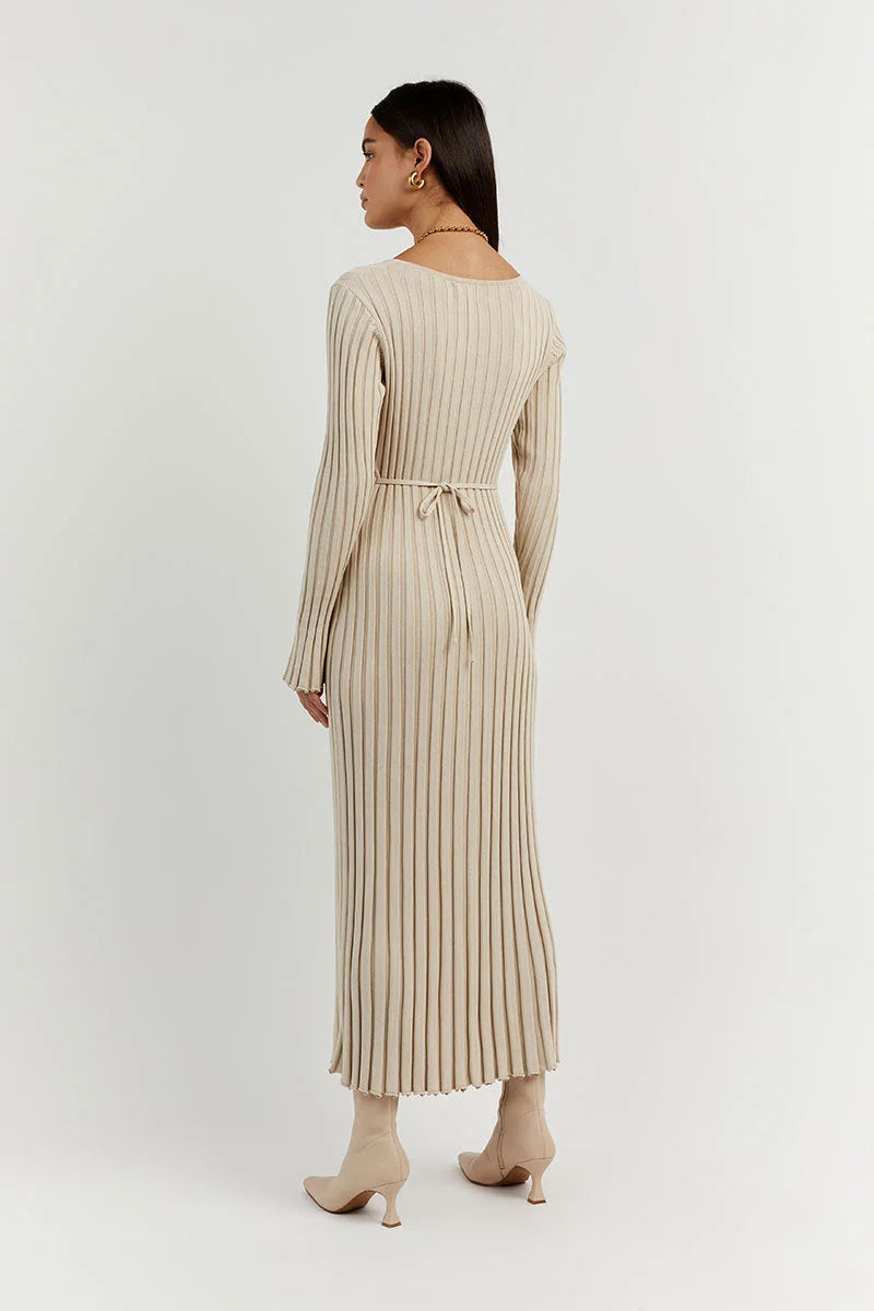 V-HALS MIDI DRESS