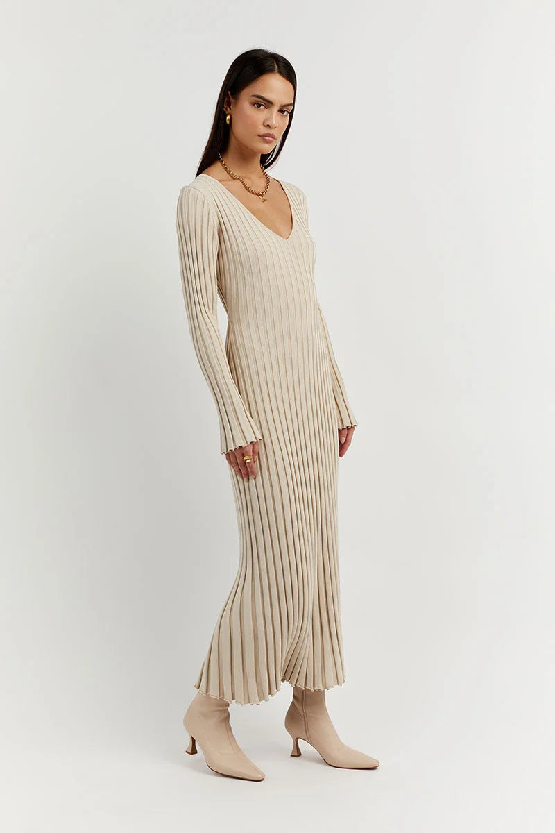 V-HALS MIDI DRESS