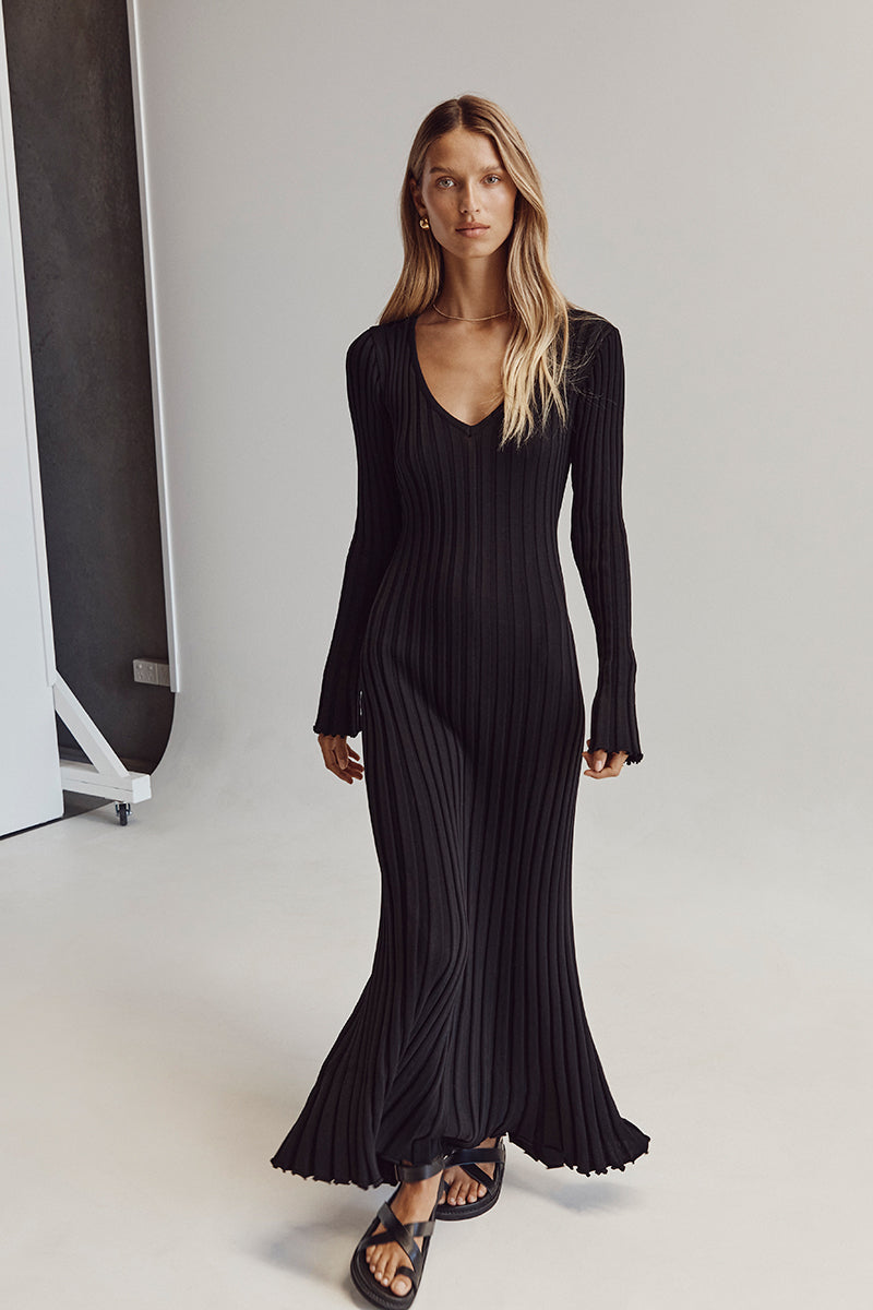 V-HALS MIDI DRESS